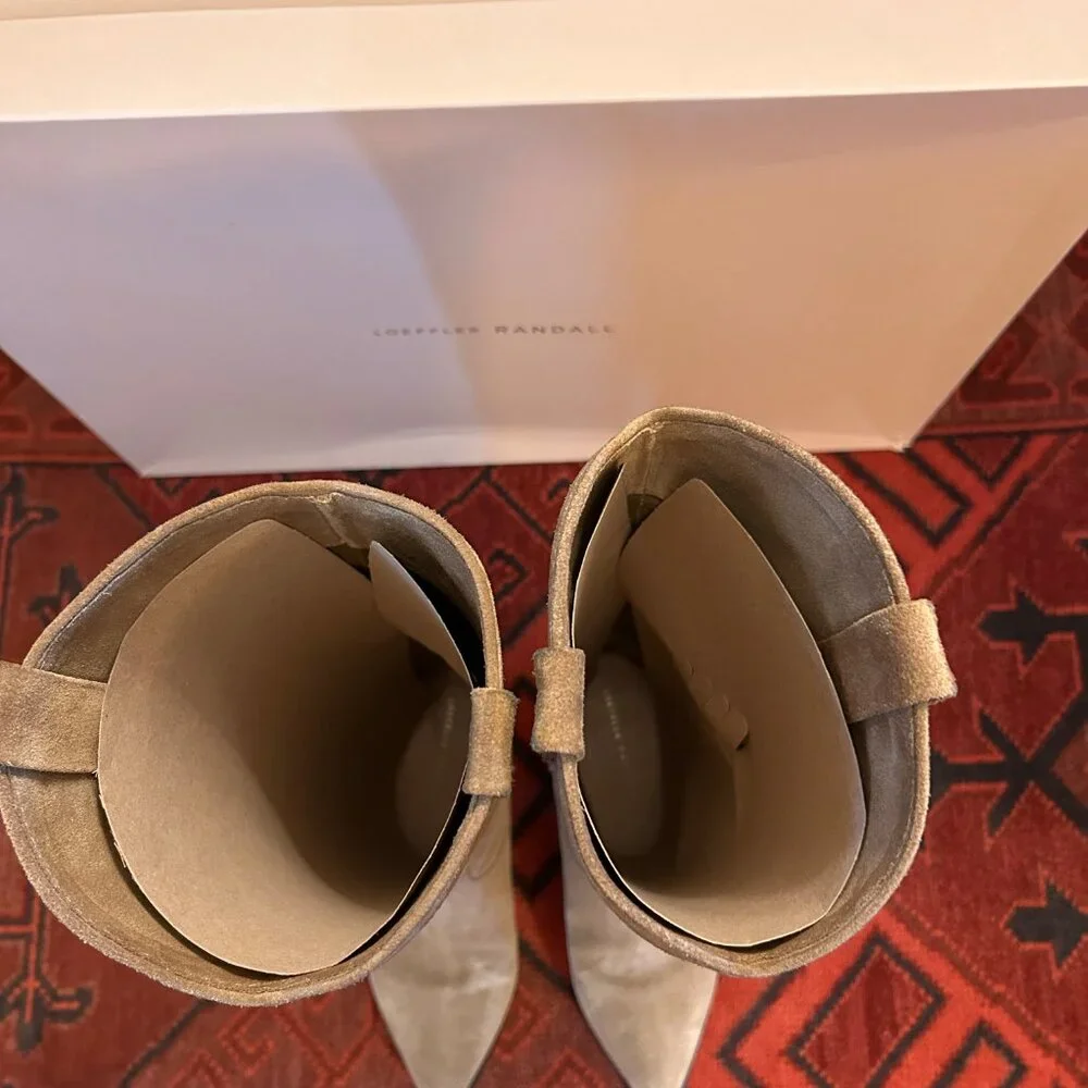 Loeffler Randall Dylan Western Suede Boots Bisque - Picture 5 of 9